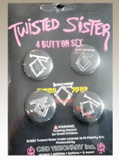 Twisted Sister - Set 4 Pins (2,5Cm)